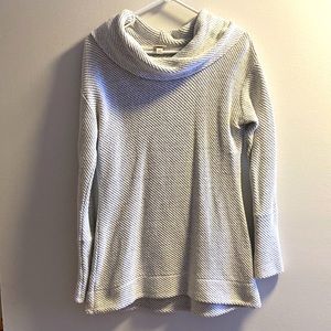 Merona Cowl Neck Sweater- white and dark gray threads. Womens small